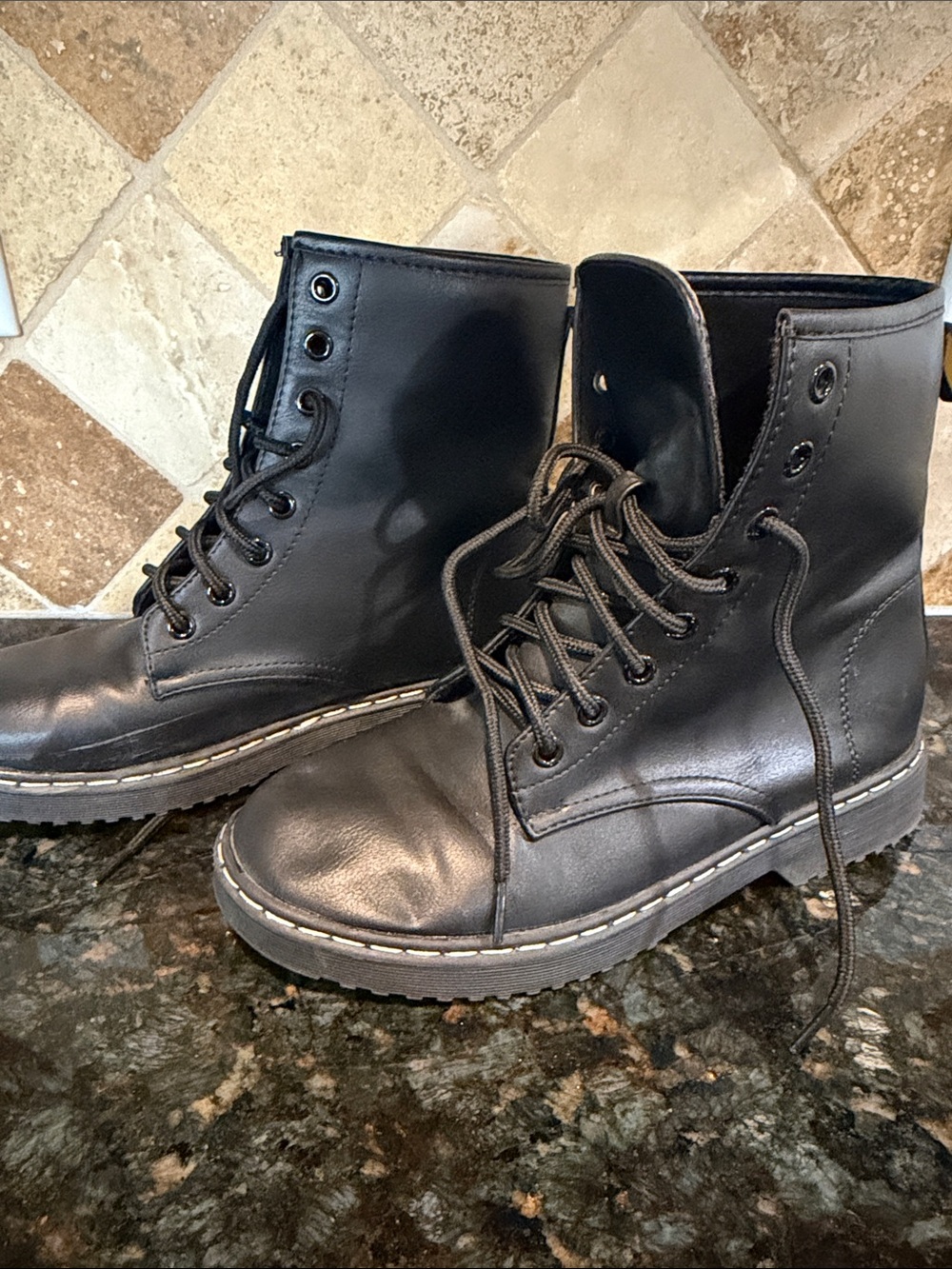 Black Lace-Up Boots